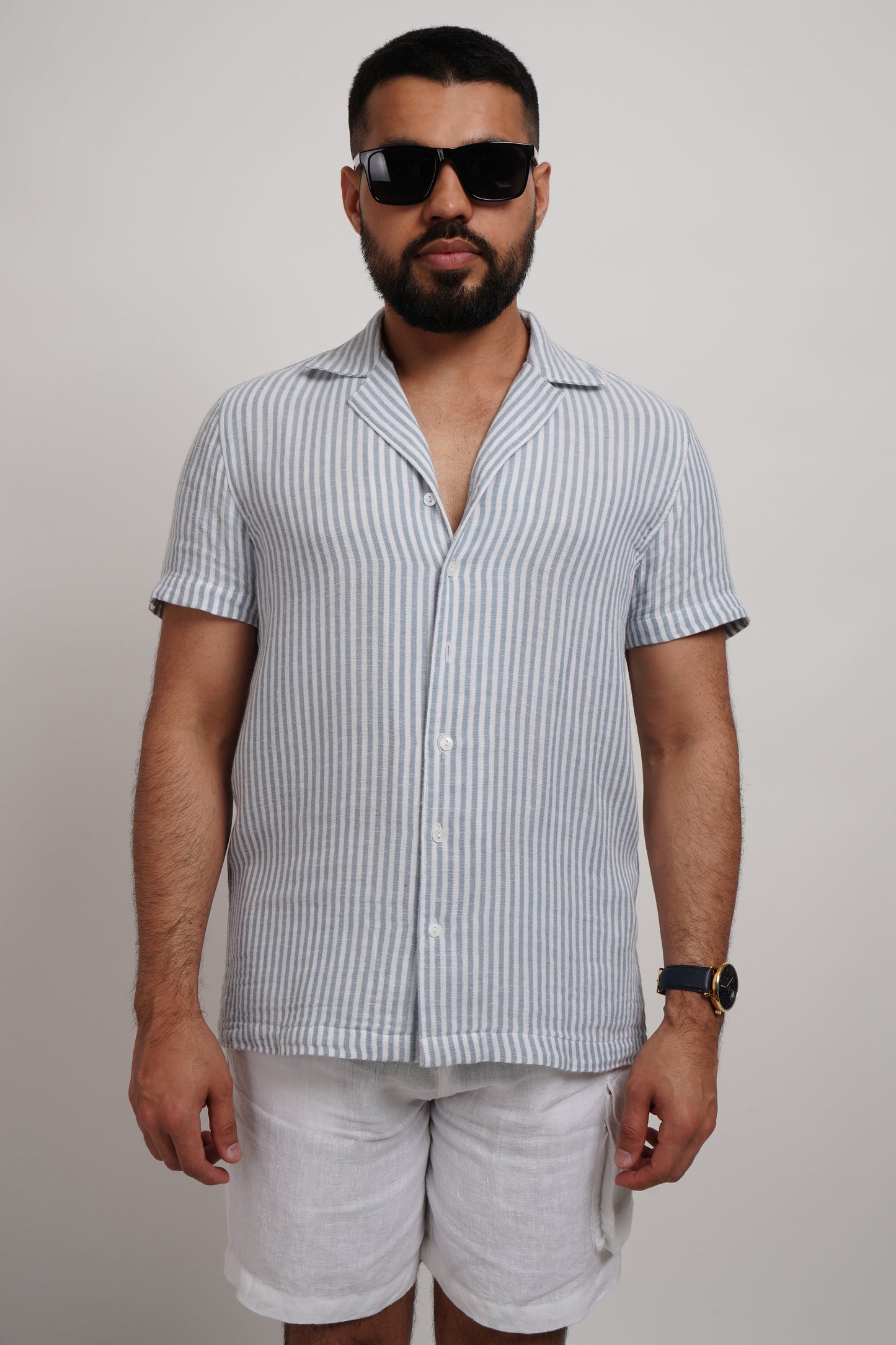 Blue Stripe Double Gauze Shirt