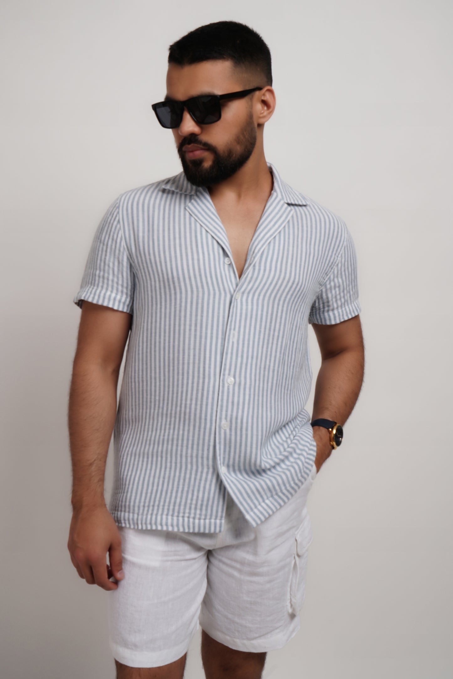 Blue Stripe Double Gauze Shirt