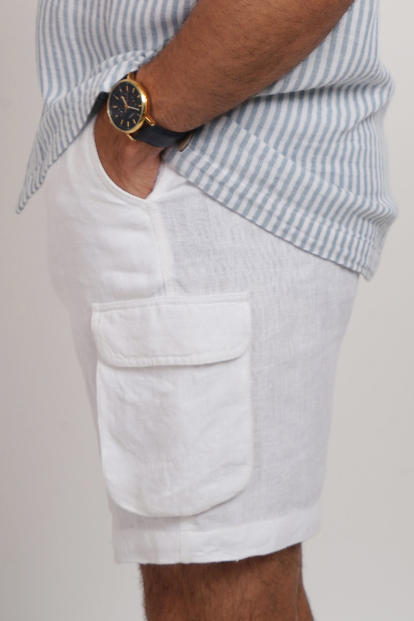 White Linen Shorts