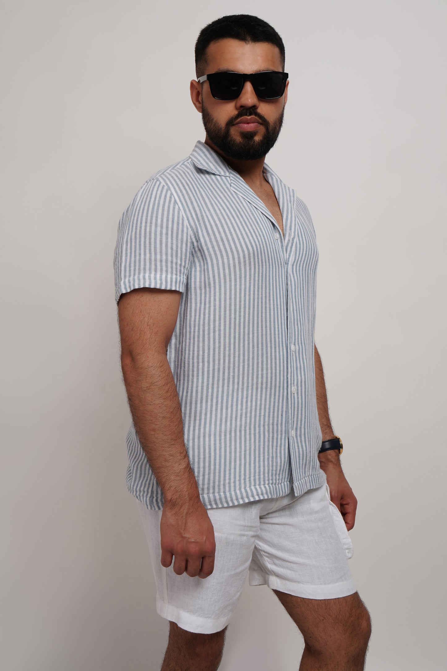 Blue Stripe Double Gauze Shirt