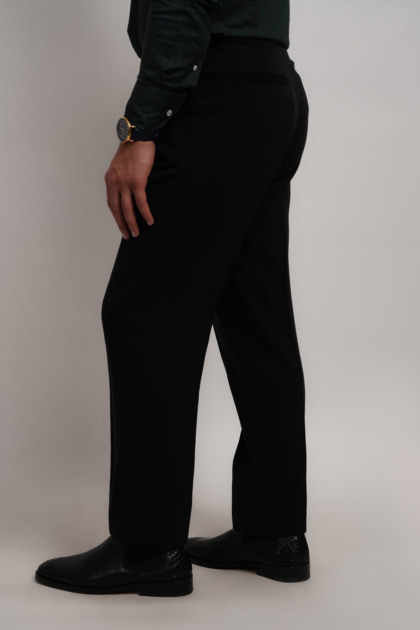Black Tencel Italian Trouser