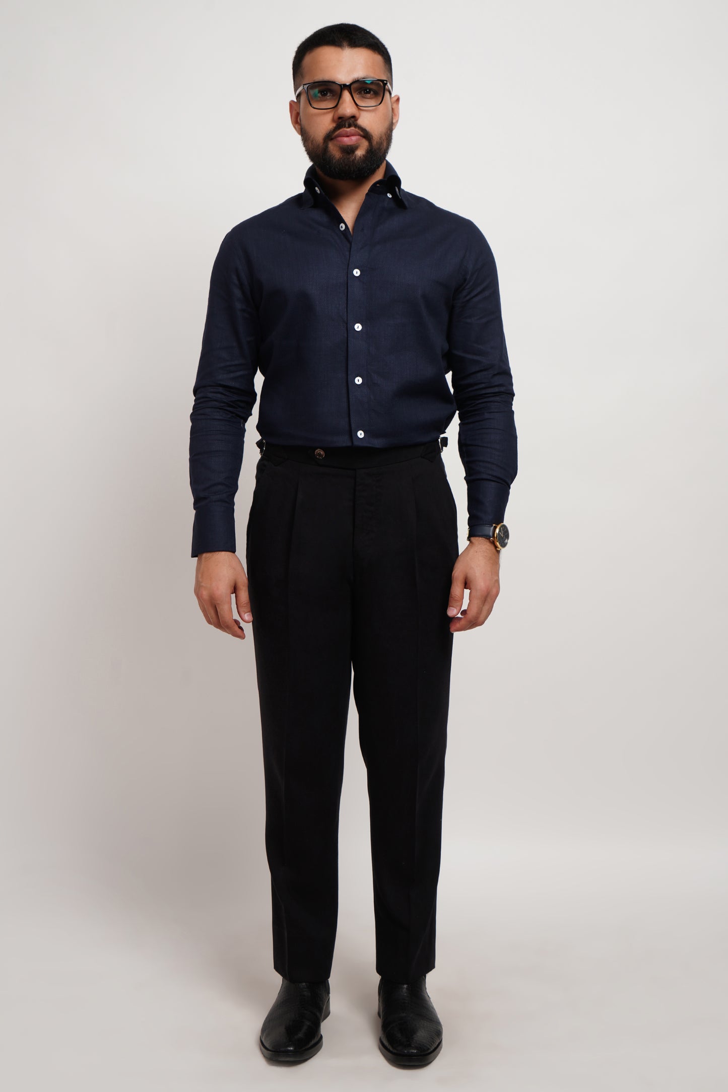 Navy Blue Dobby Classic Shirt