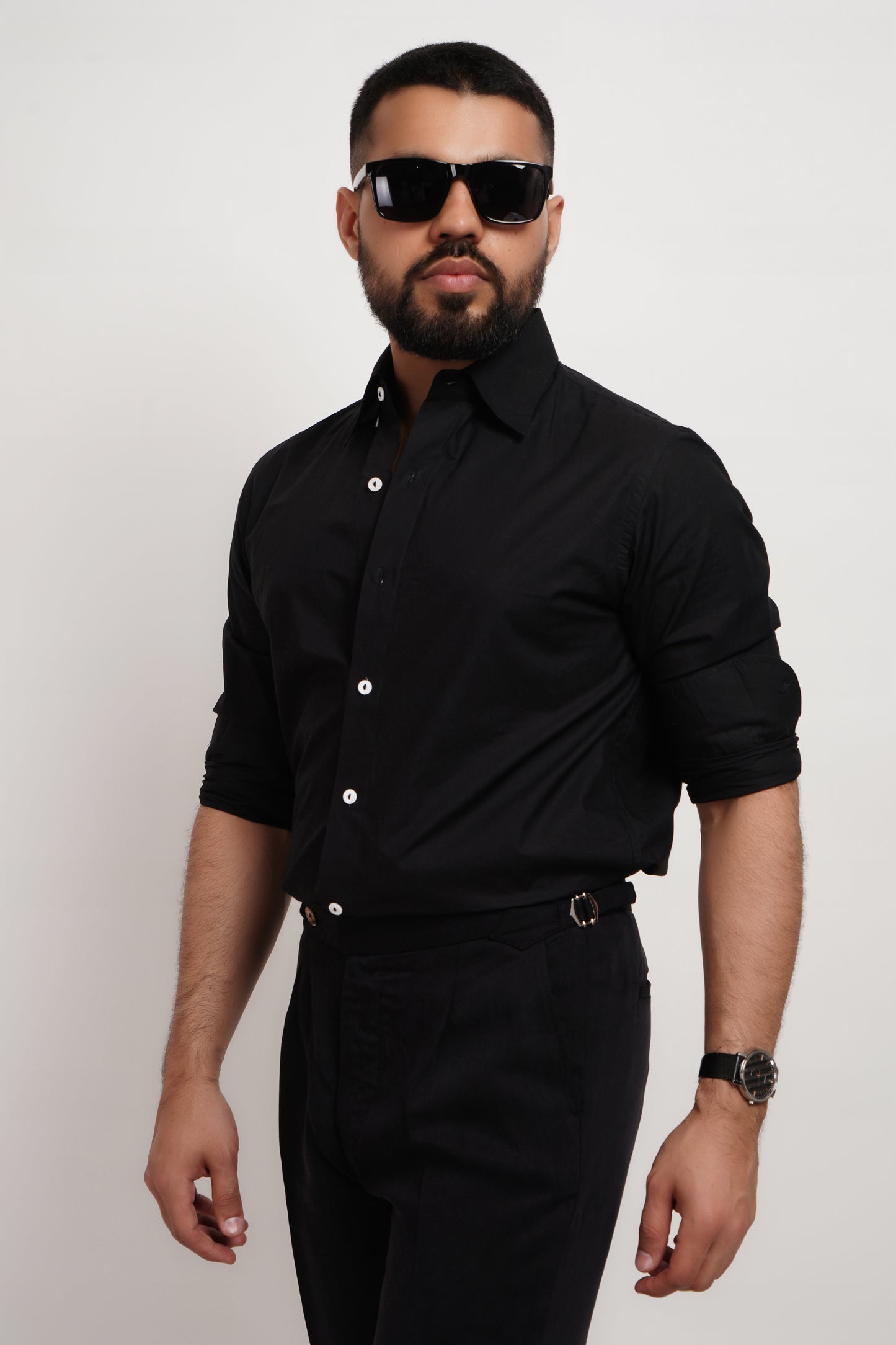 Black Poplin Classic Shirt