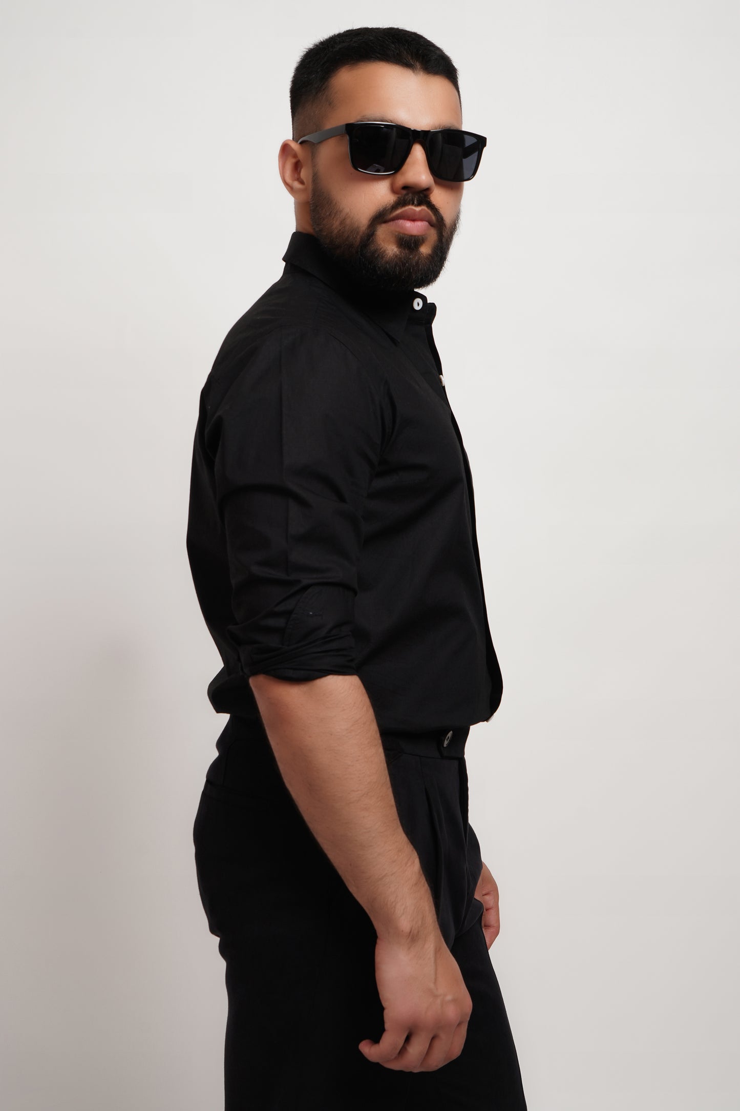 Black Poplin Classic Shirt