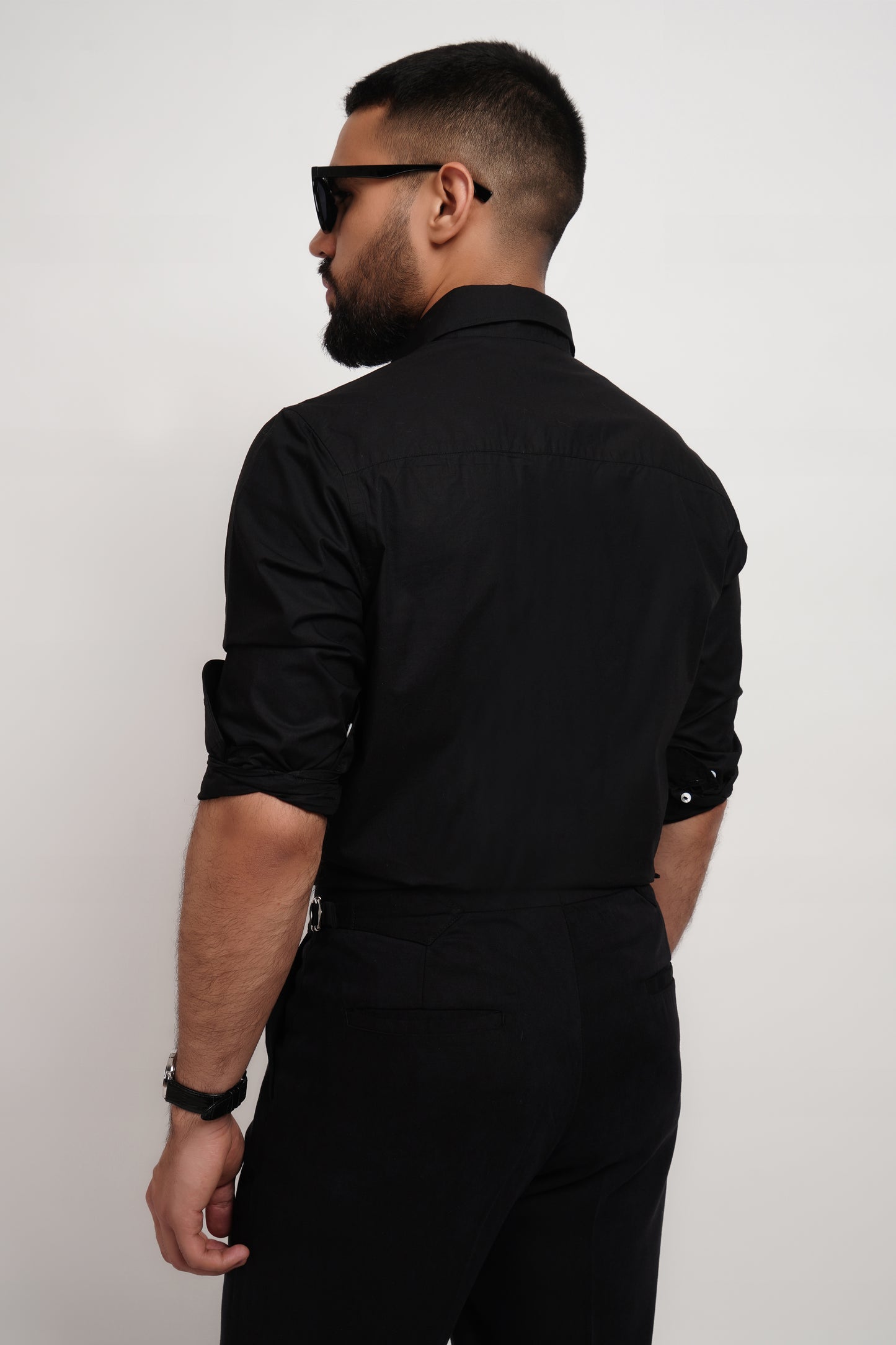 Black Poplin Classic Shirt