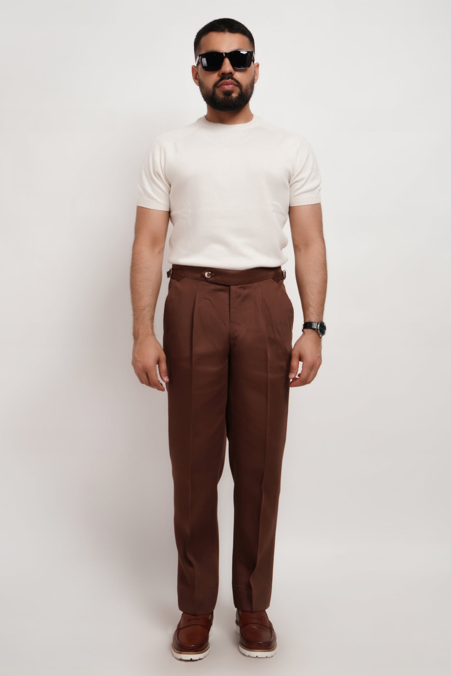 Ivory Bamboo Cotton Crewneck Knitted T-shirt