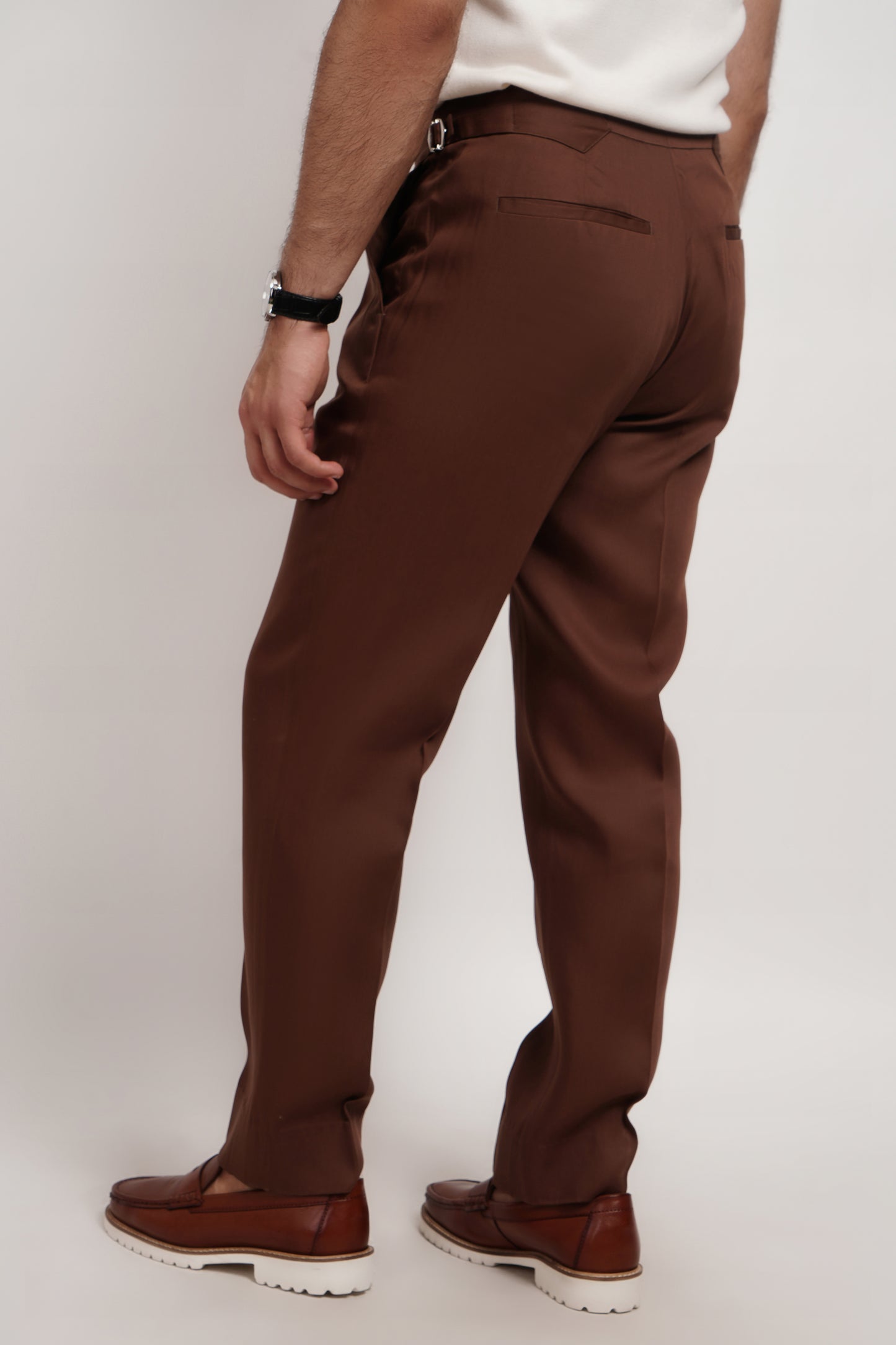 Brown Lyocell Italian Trouser