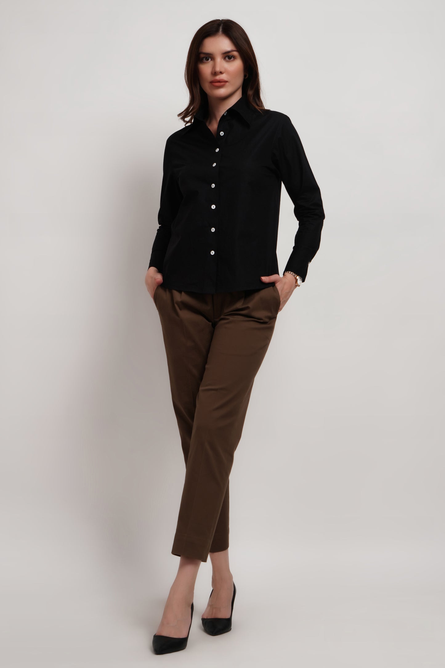 Black Poplin Classic Shirt