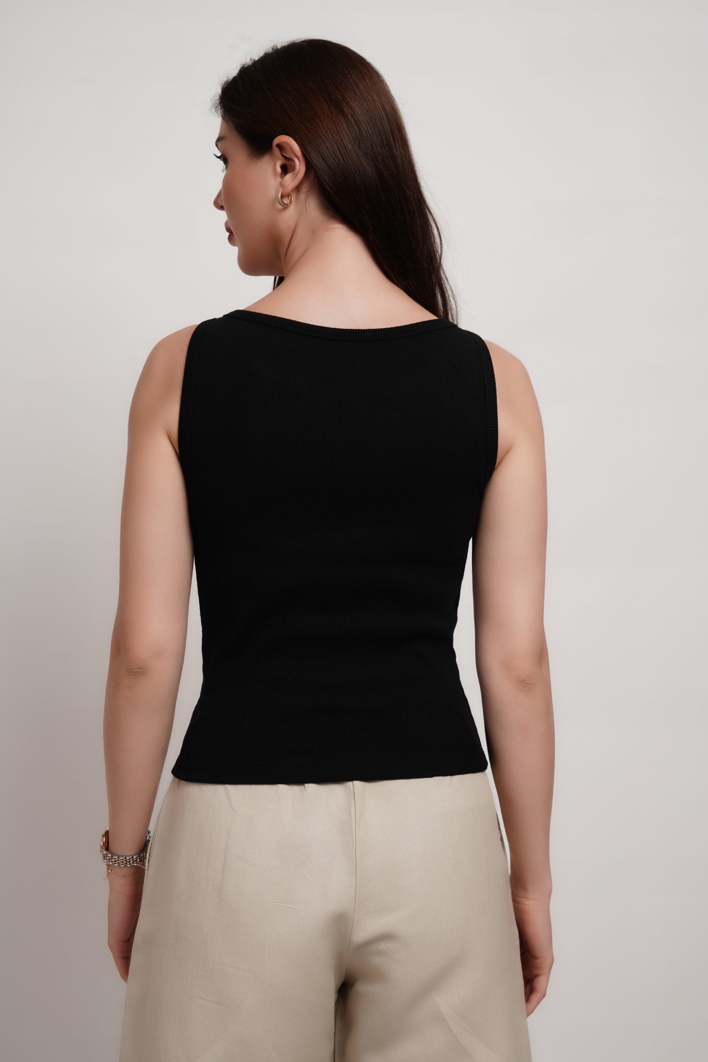 Black Bamboo Ribbed Tank top