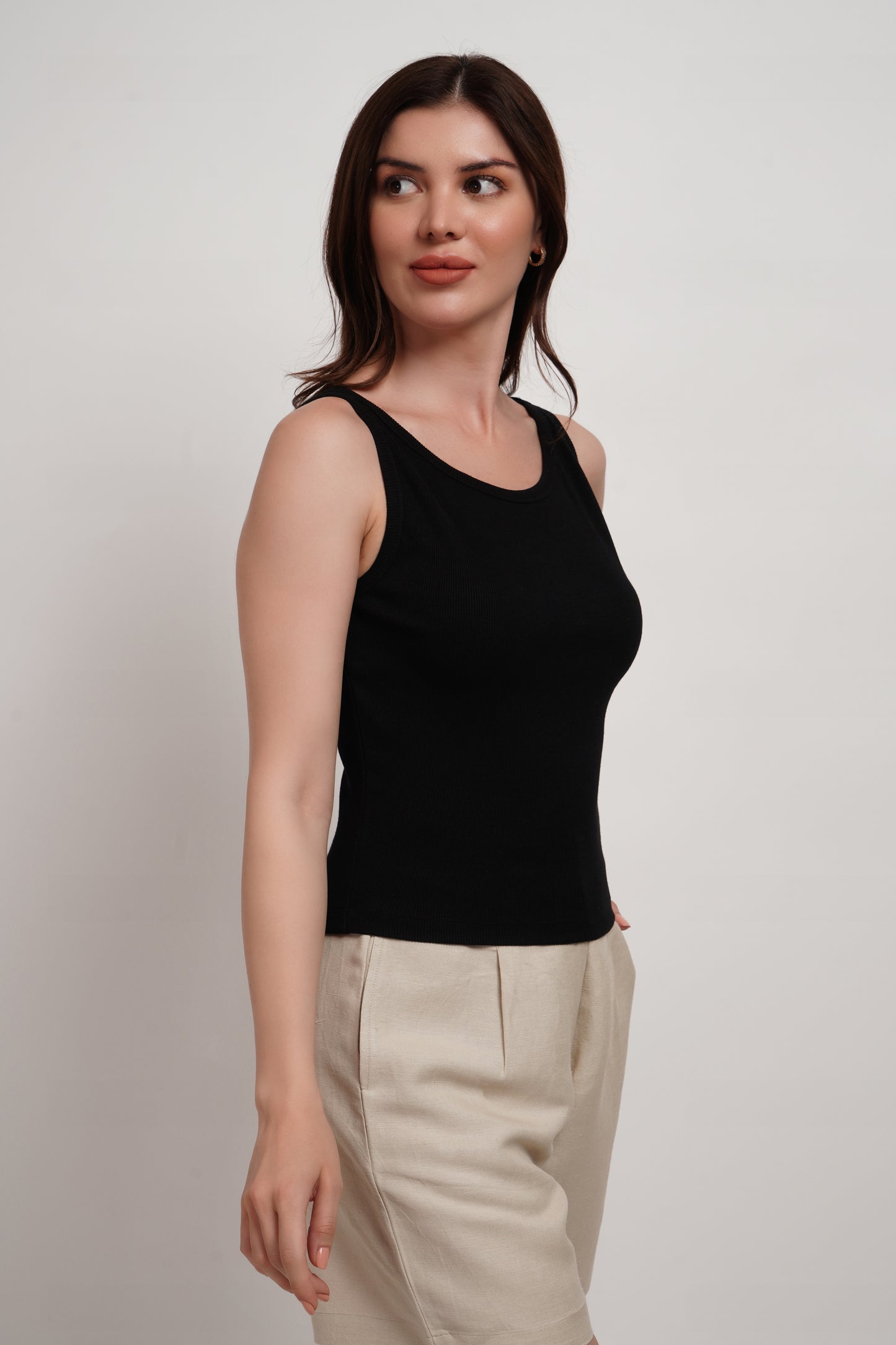 Black Bamboo Ribbed Tank top