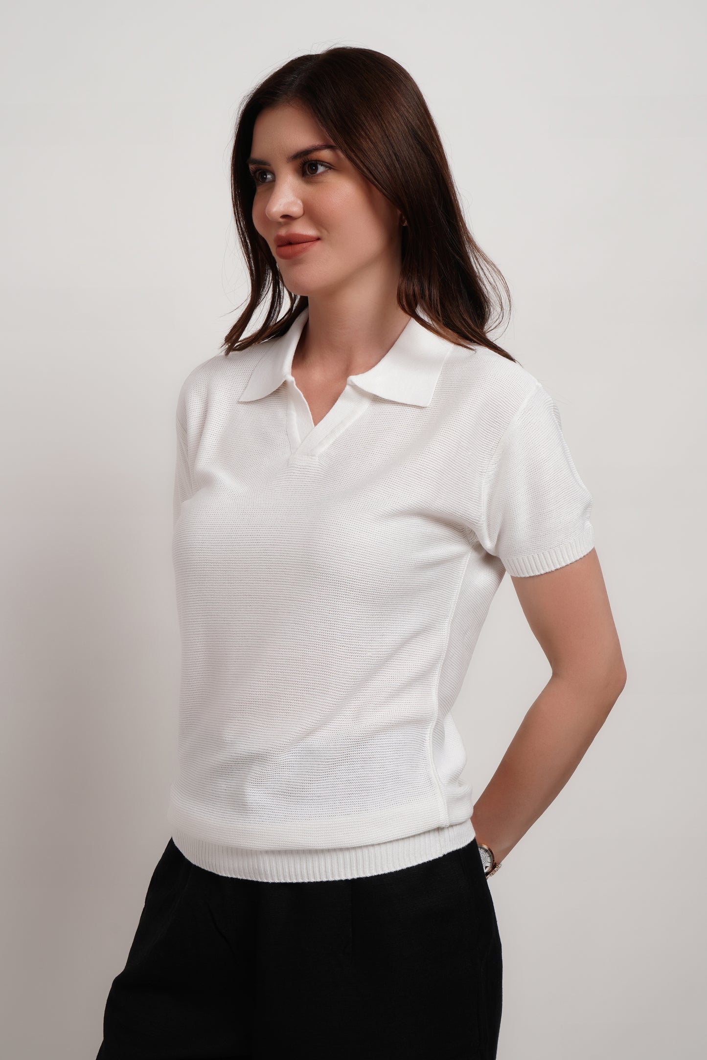 Textured Knitted Polo