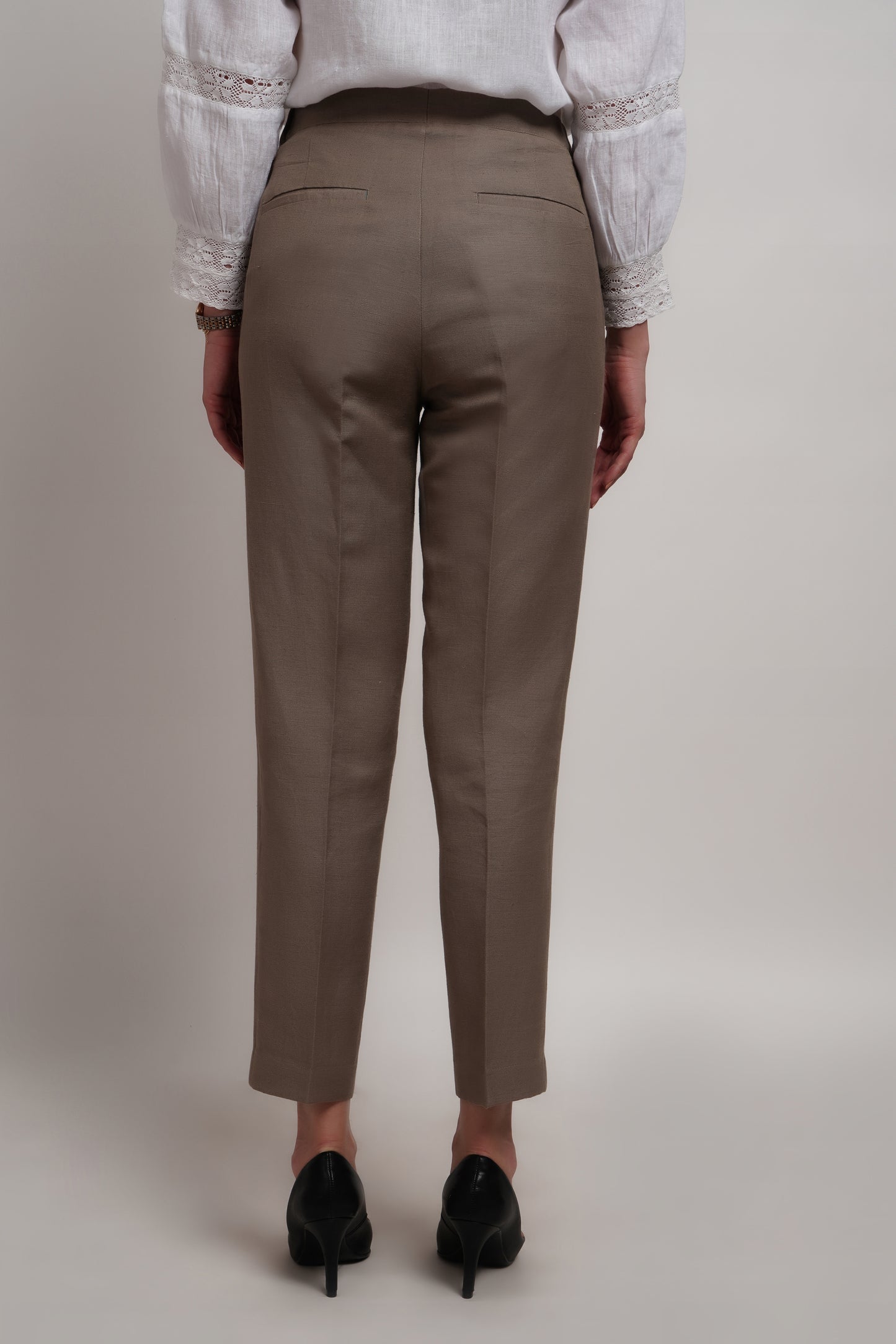 Sage Green Linen Viscose Italian Trouser