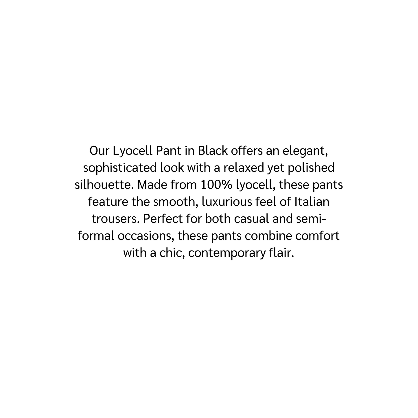 Black Tencel Italian Wide Leg Pants