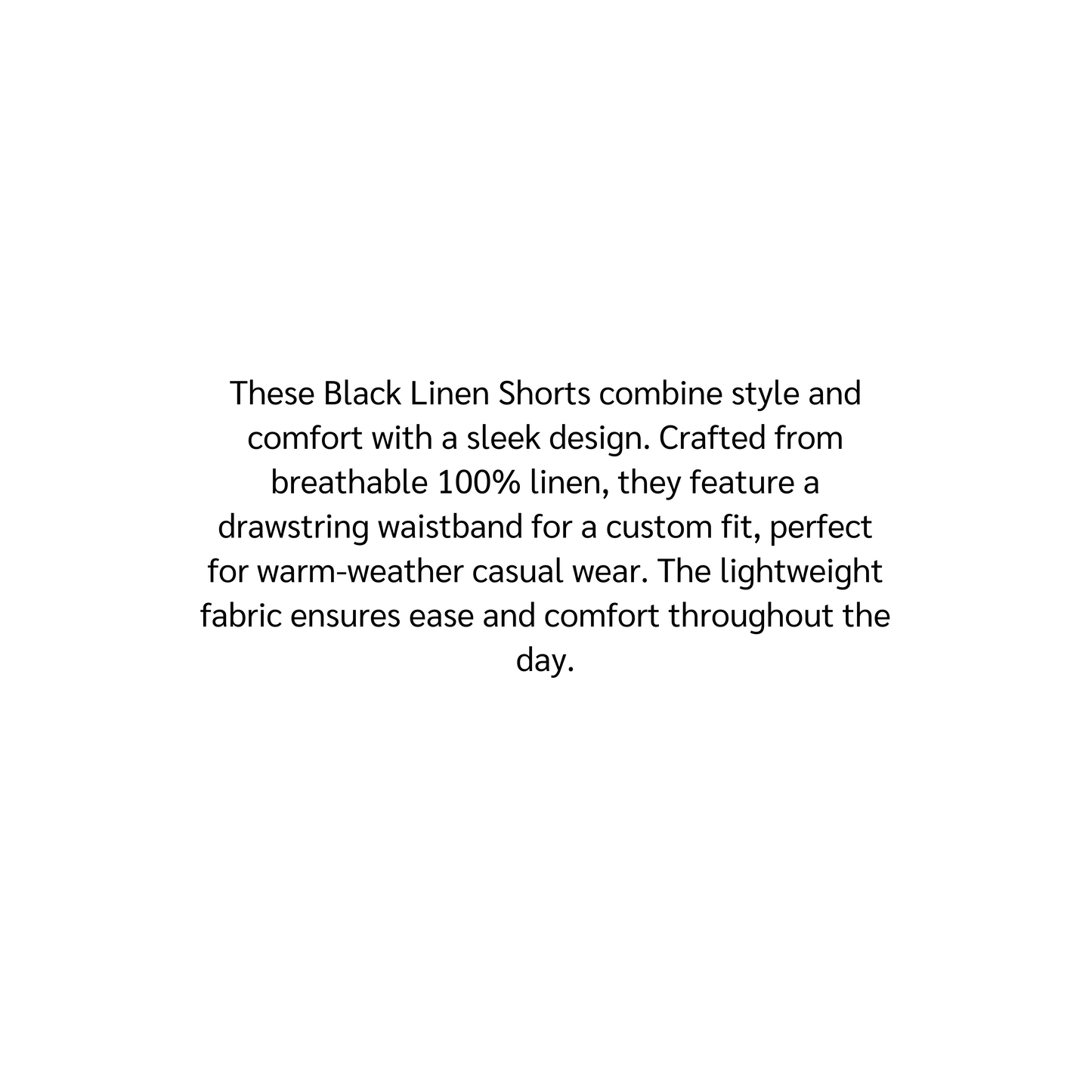 Black Linen Blend Shorts