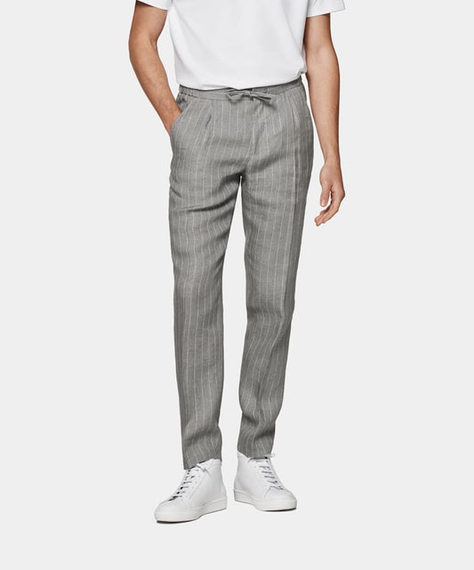 Grey relaxed drawstring trousers