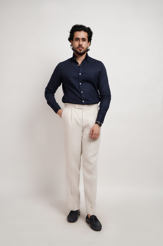 Natural Linen Italian Trouser