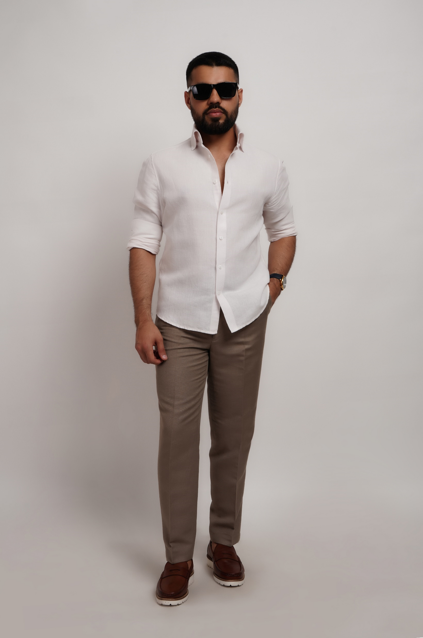 Sage Green Linen Viscose Italian Trouser