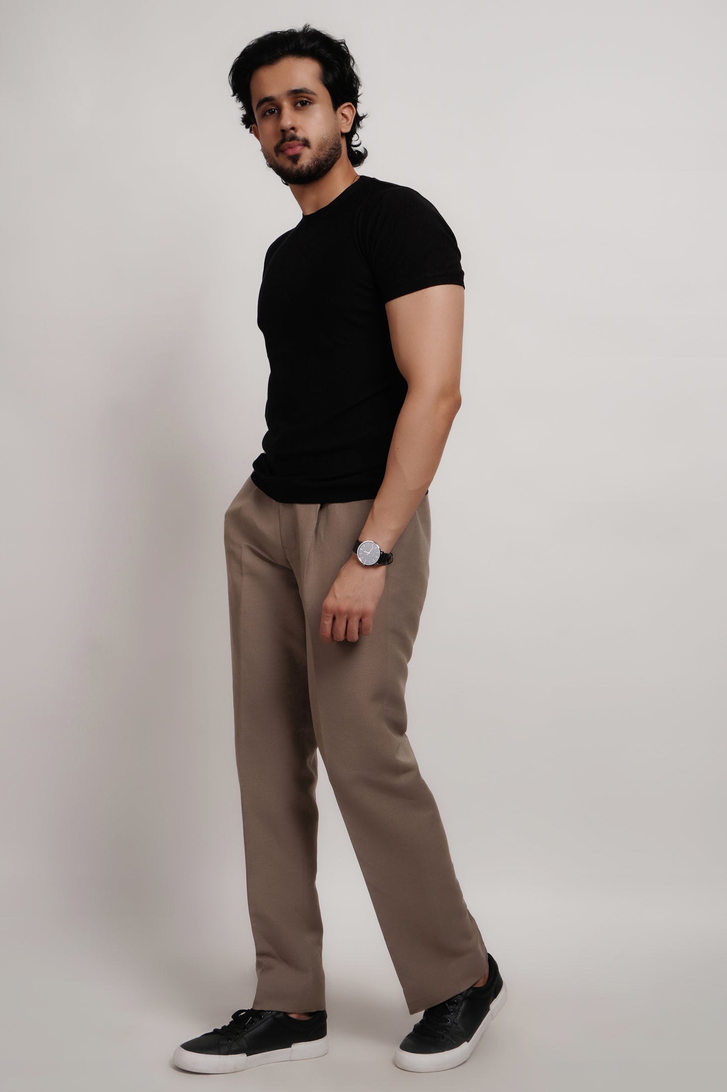 Bamboo Terry Brush Crewneck Black T-shirt