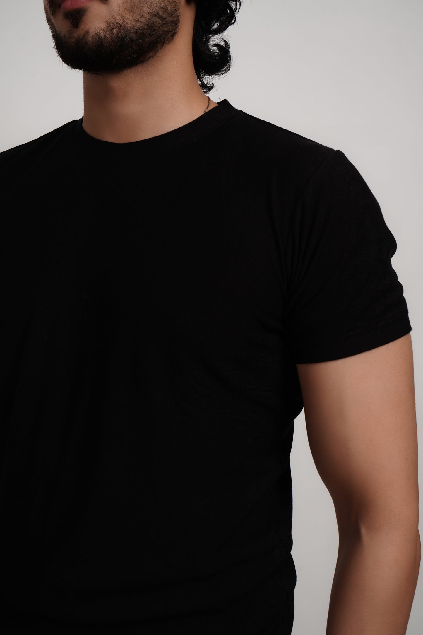 Bamboo Terry Brush Crewneck Black T-shirt