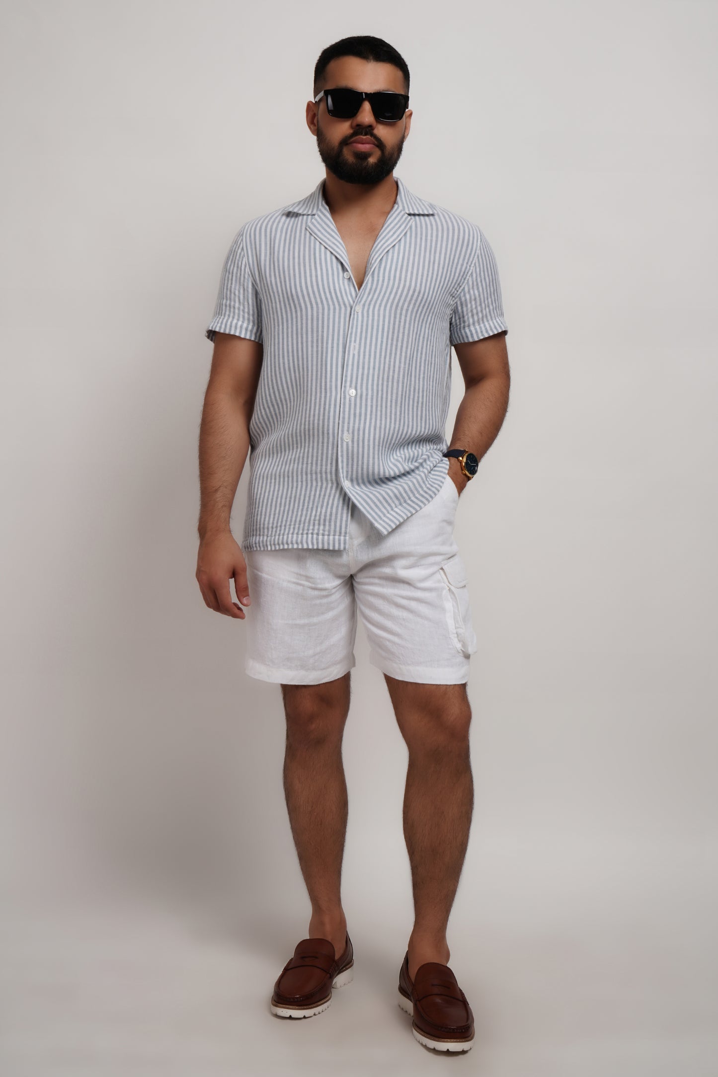 Blue Stripe Double Gauze Shirt