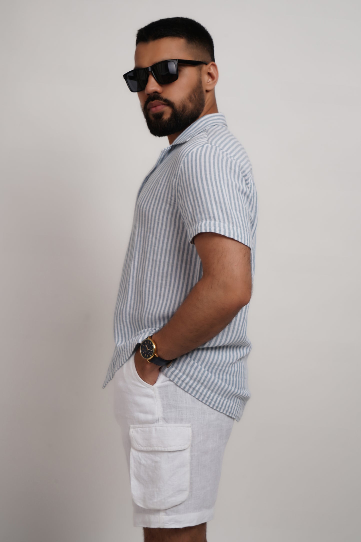 Blue Stripe Double Gauze Shirt