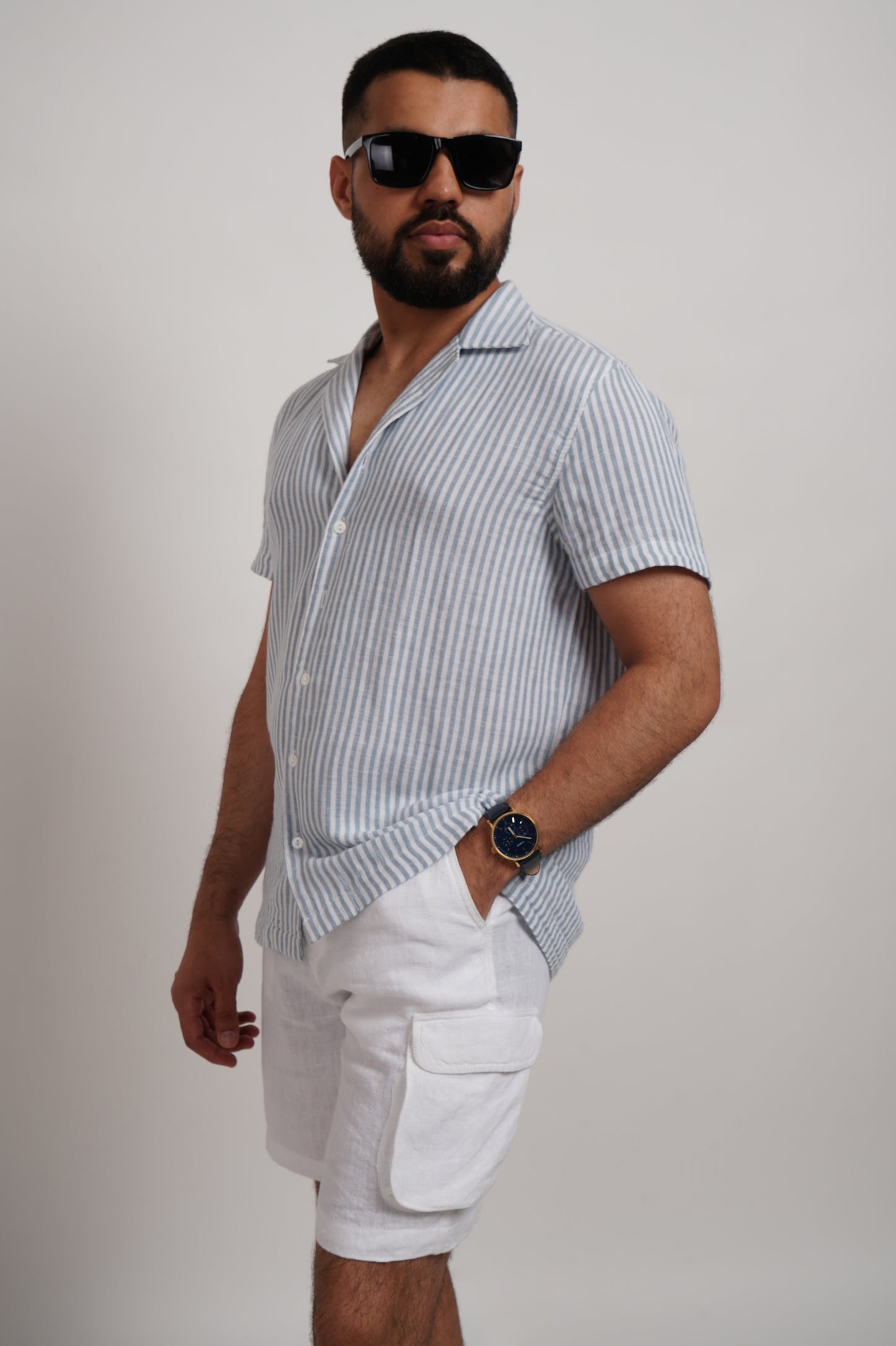 Blue Stripe Double Gauze Shirt