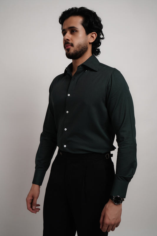 Green Tencel Classic Shirt