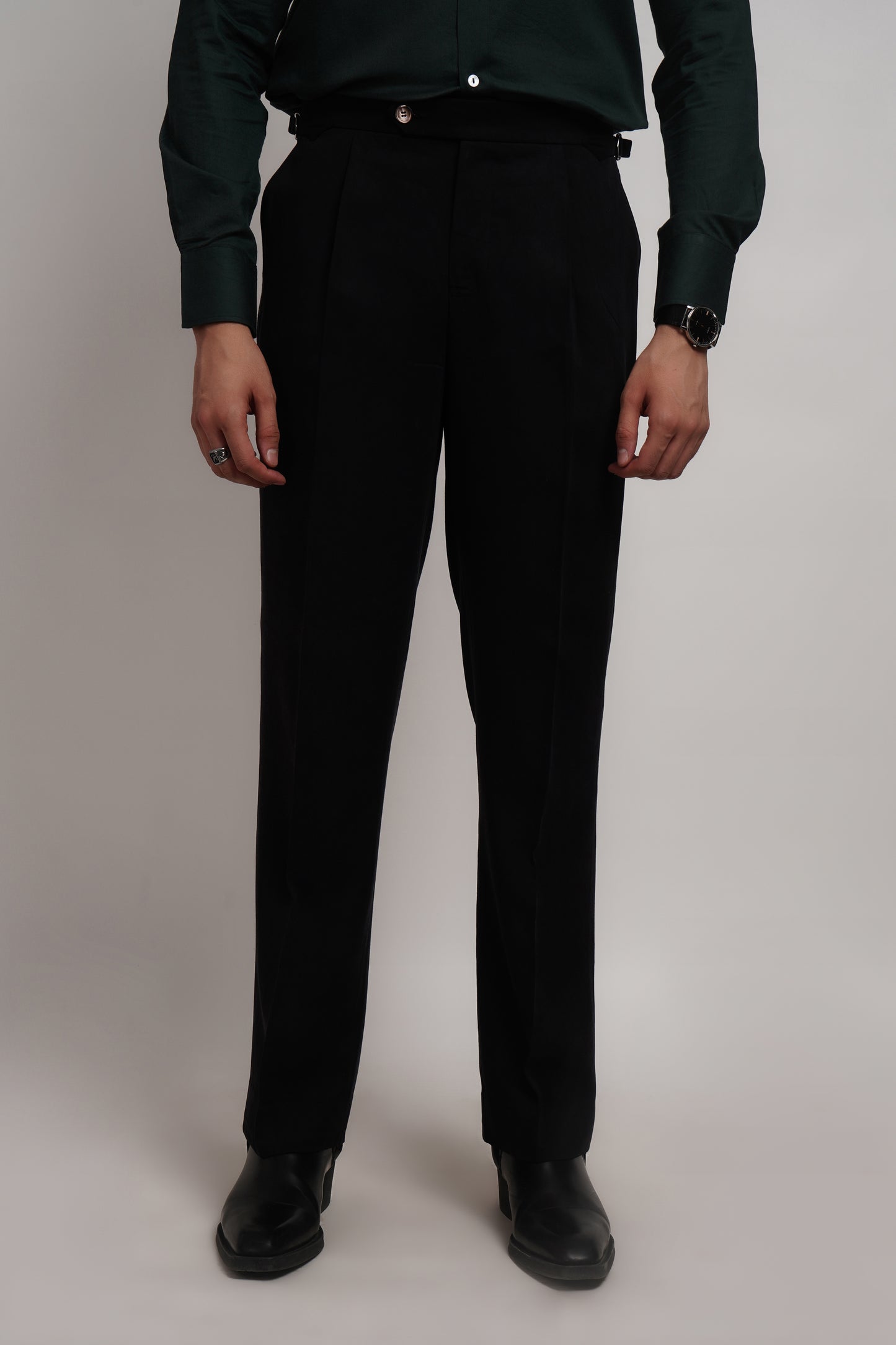 Black Tencel Italian Trouser