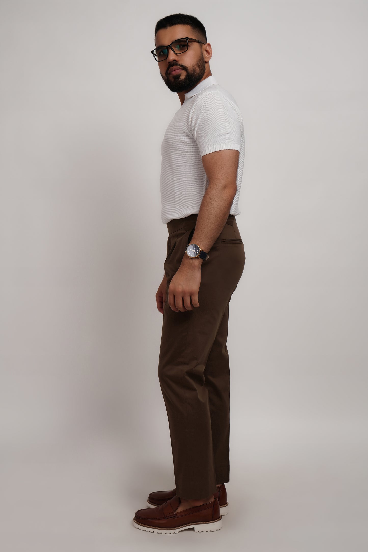 Ivory Bamboo Knitted Polo
