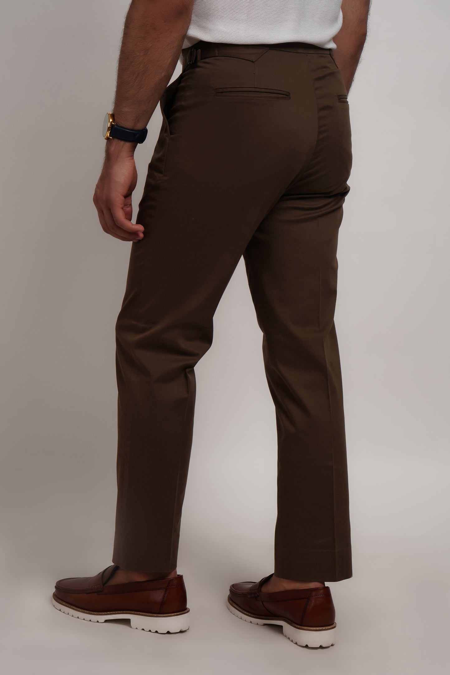 Brown Lyocell Italian Trouser