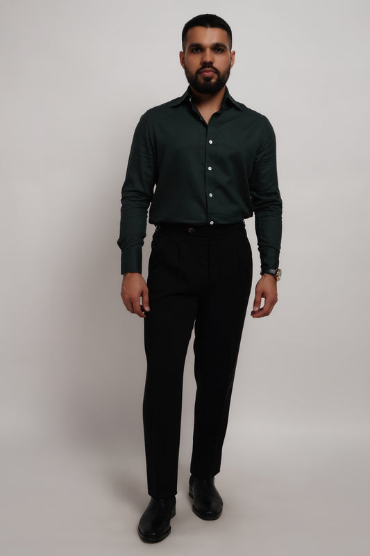 Black Tencel Italian Trouser