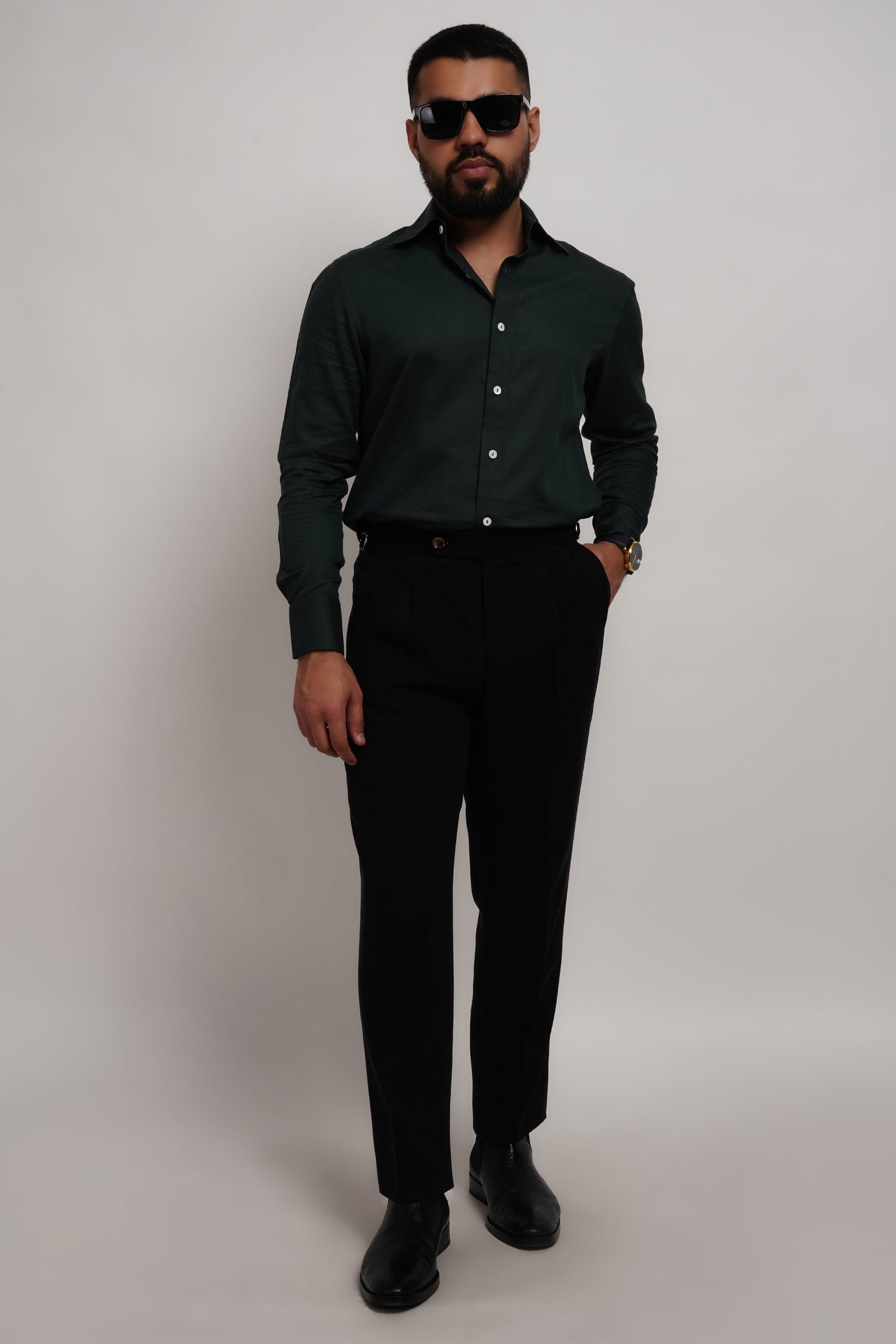 Green Tencel Classic Shirt