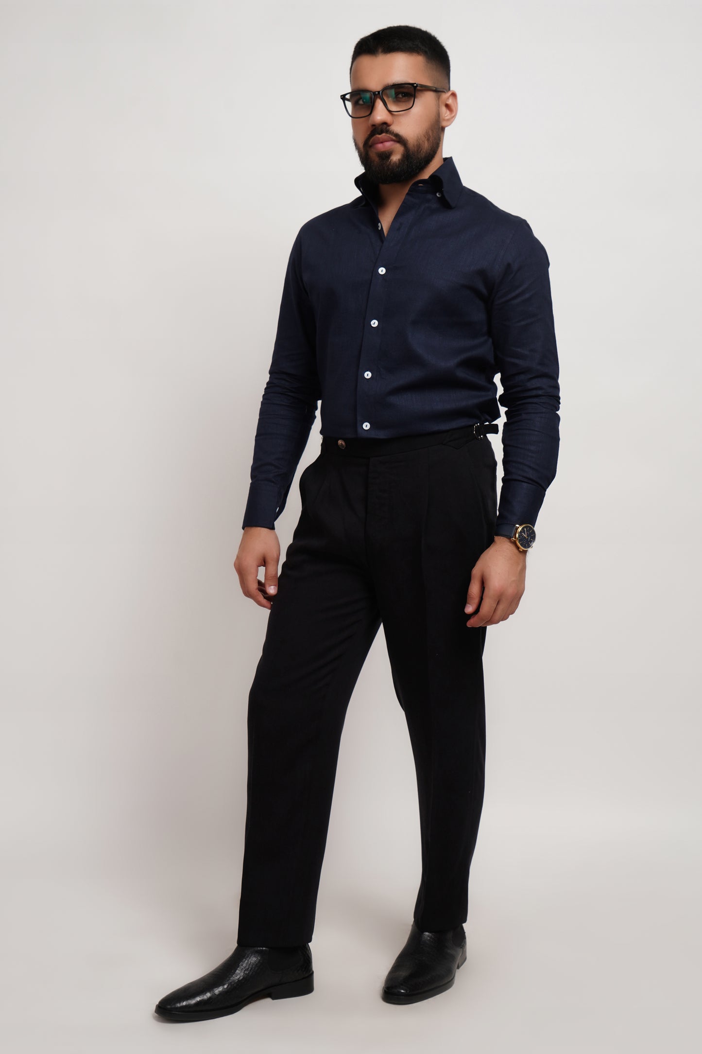 Navy Blue Dobby Classic Shirt