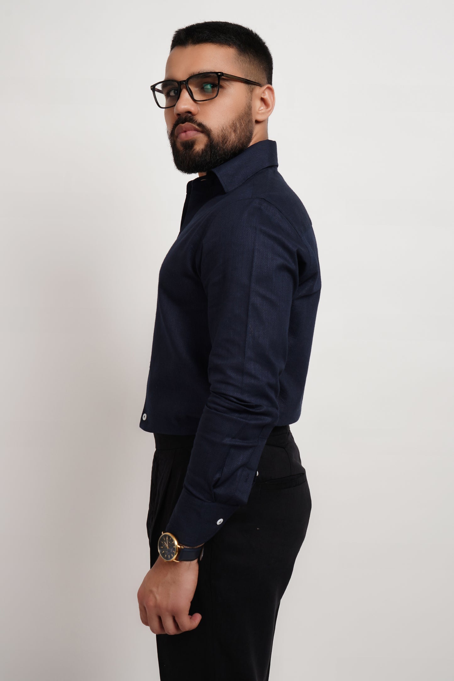 Navy Blue Dobby Classic Shirt