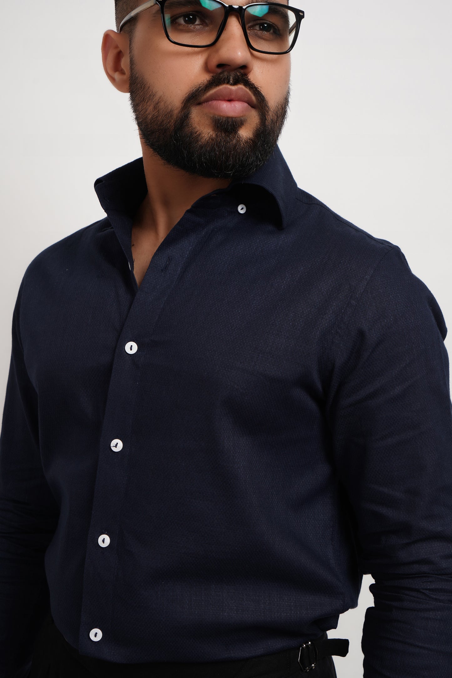 Navy Blue Dobby Classic Shirt