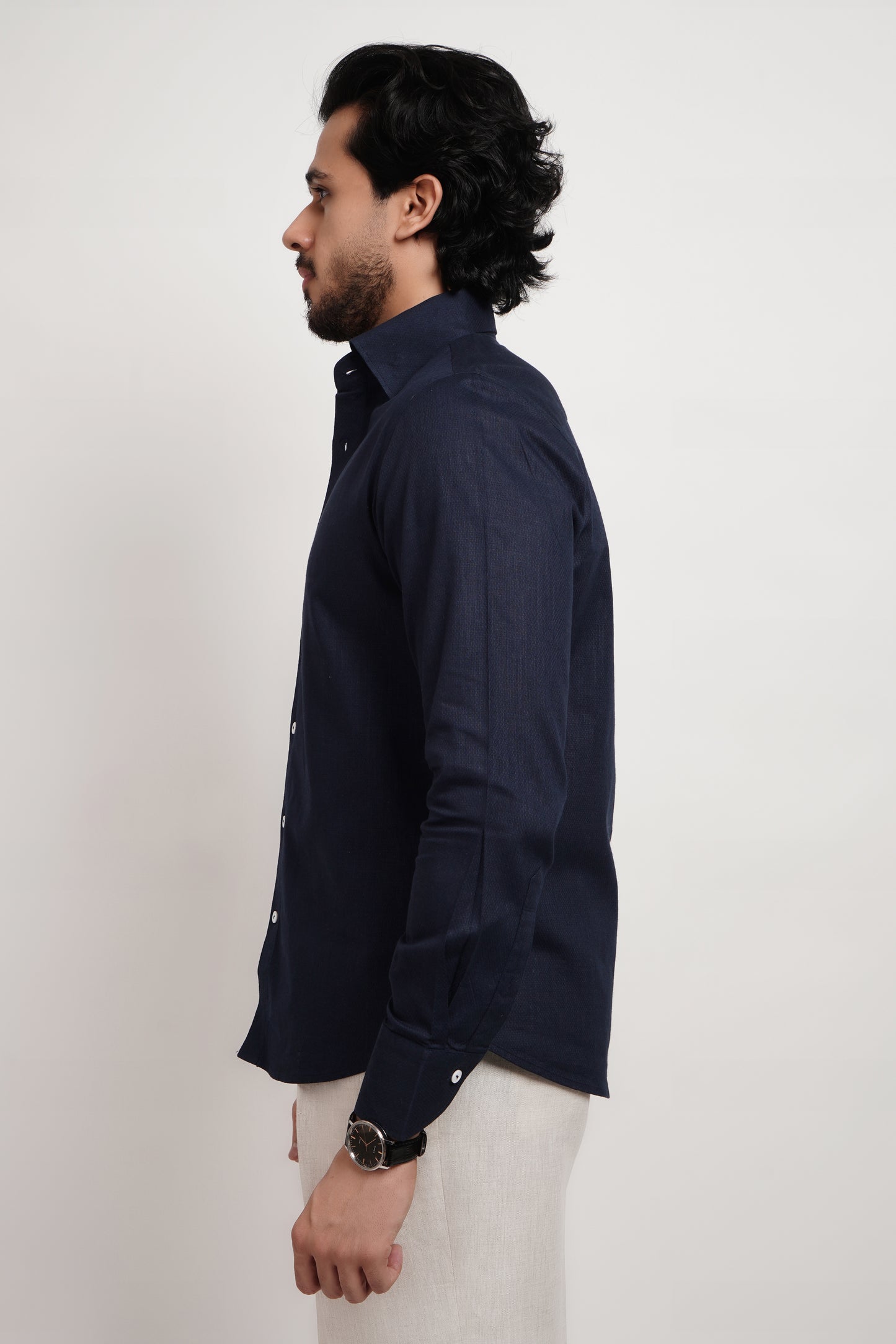 Navy Blue Dobby Classic Shirt