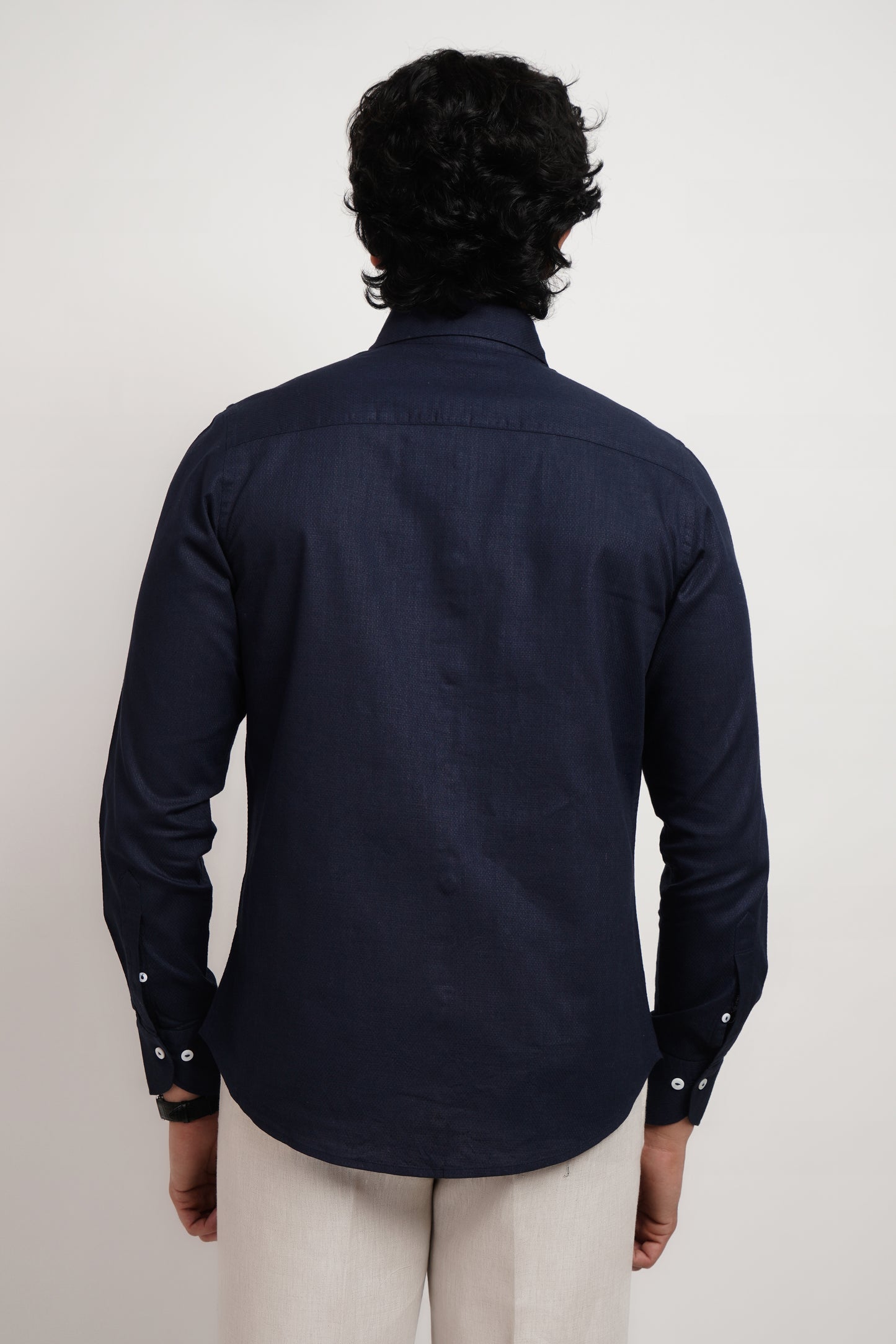 Navy Blue Dobby Classic Shirt
