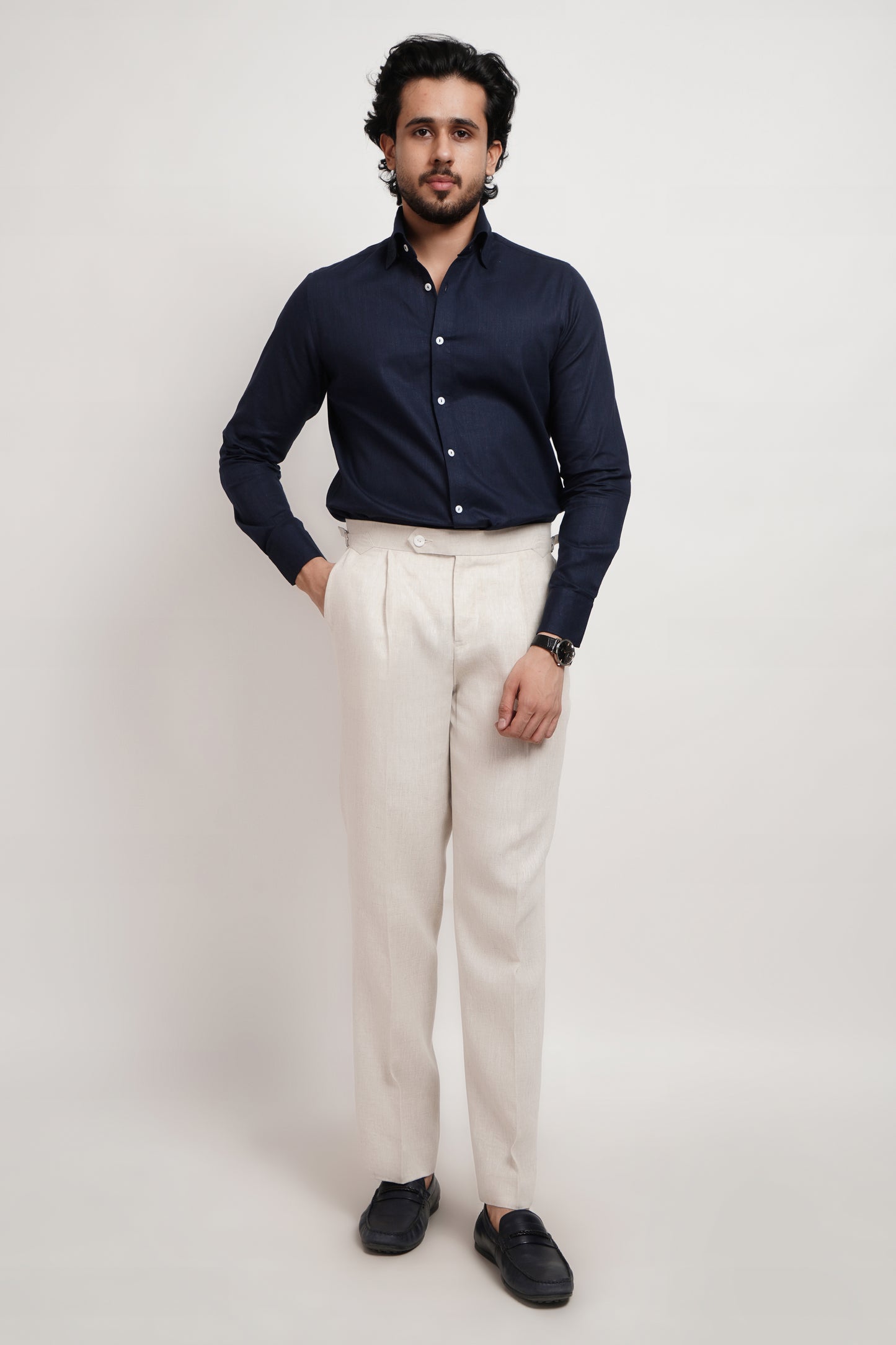 Navy Blue Dobby Classic Shirt
