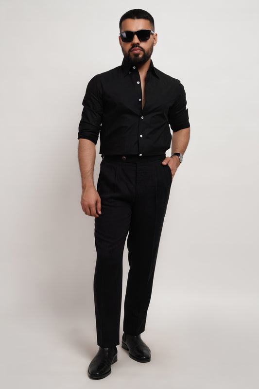 Black Poplin Classic Shirt