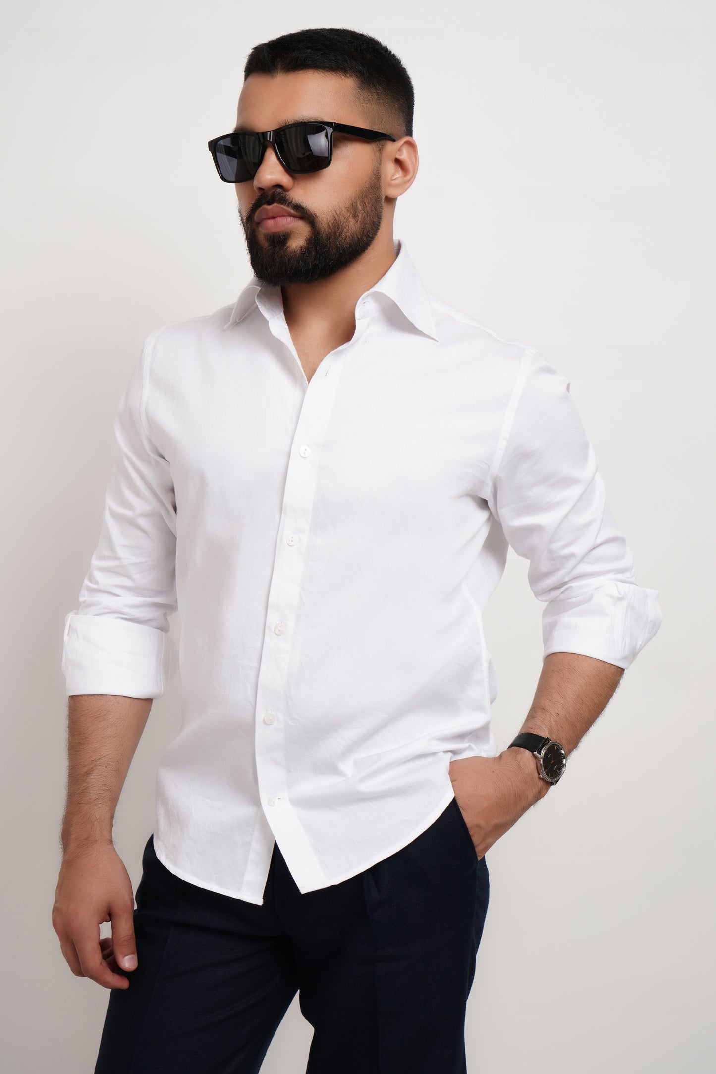 White Dobby Classic Shirt