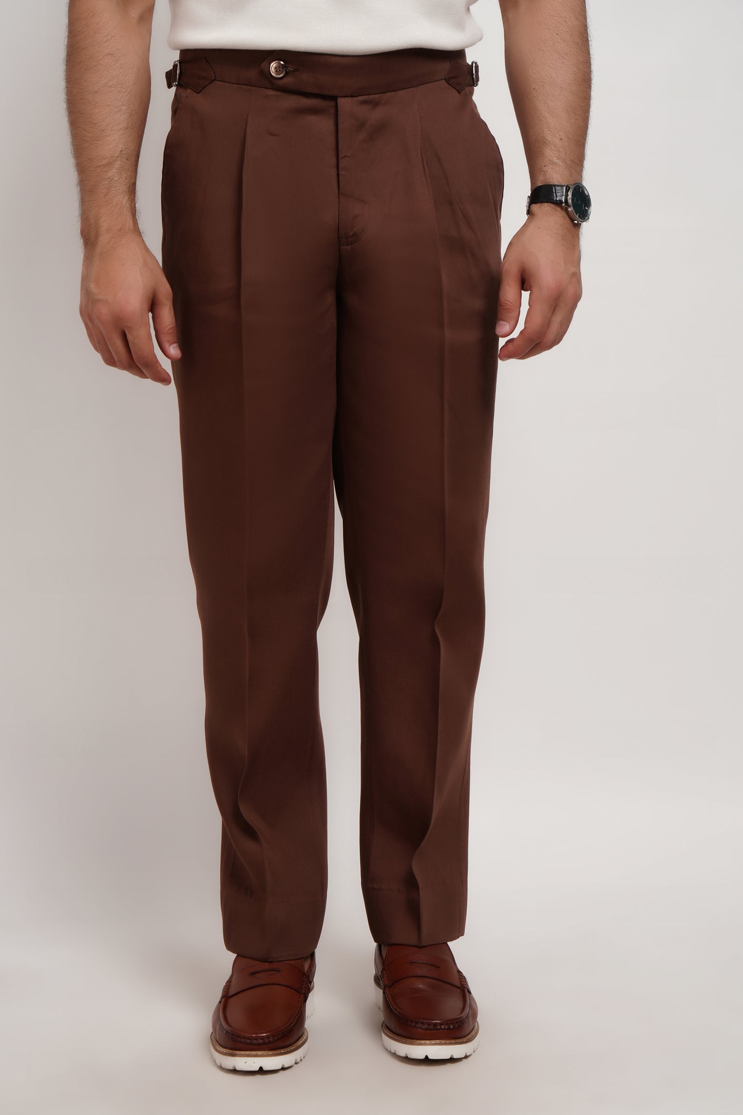 Brown Lyocell Italian Trouser