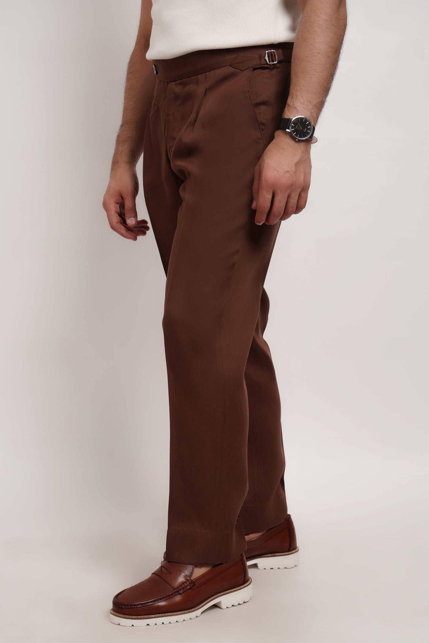 Brown Lyocell Italian Trouser