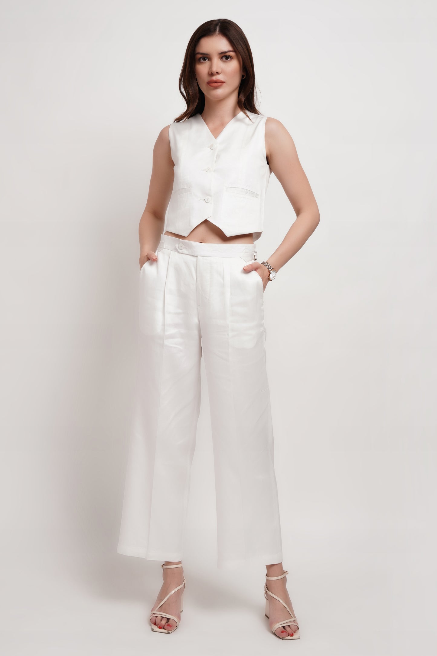 White Tencel Vest