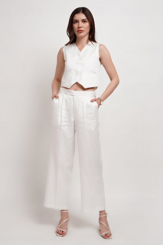 White Tencel Vest