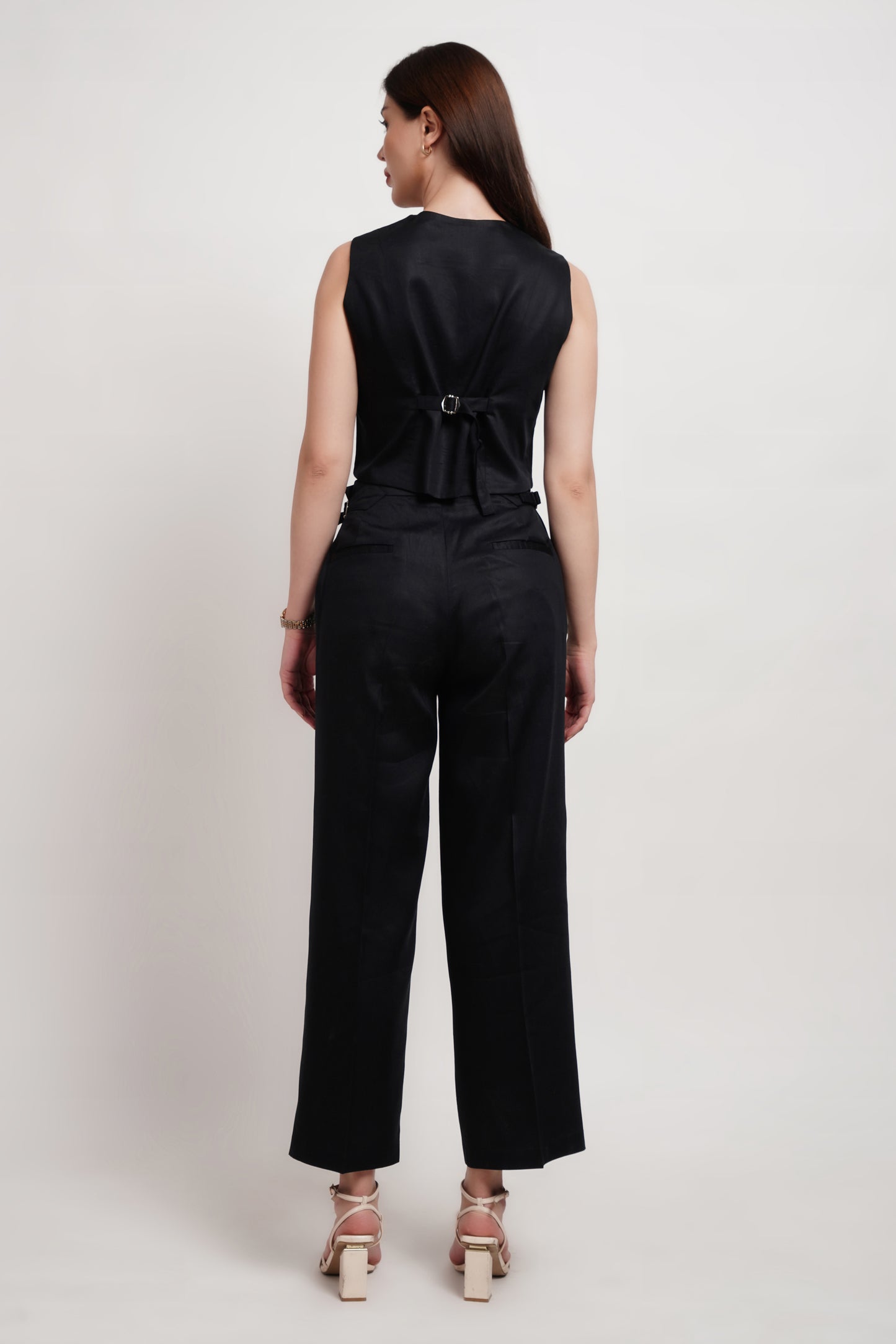 Black Tencel Italian Wide Leg Pants