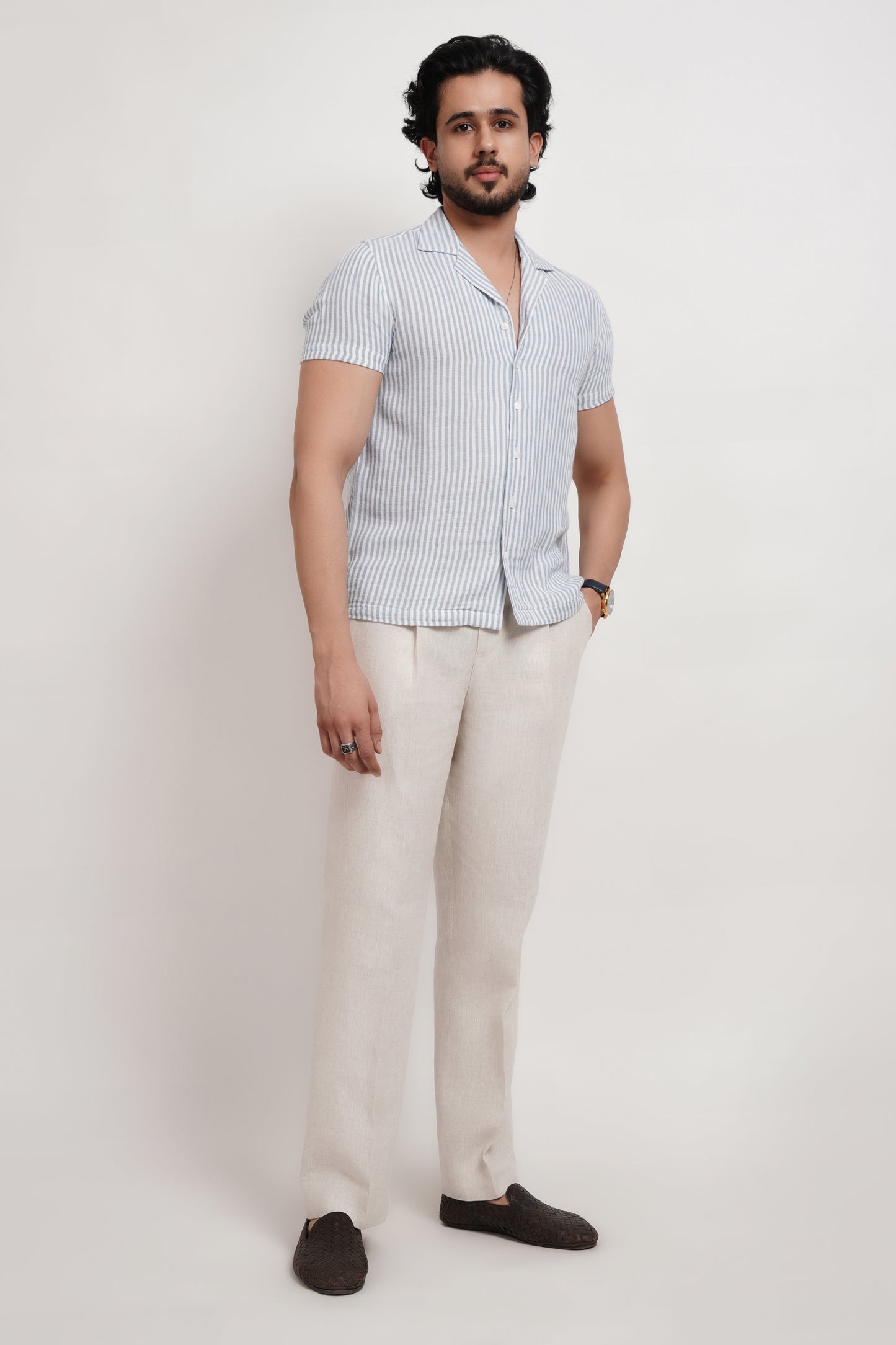 Blue Stripe Double Gauze Shirt