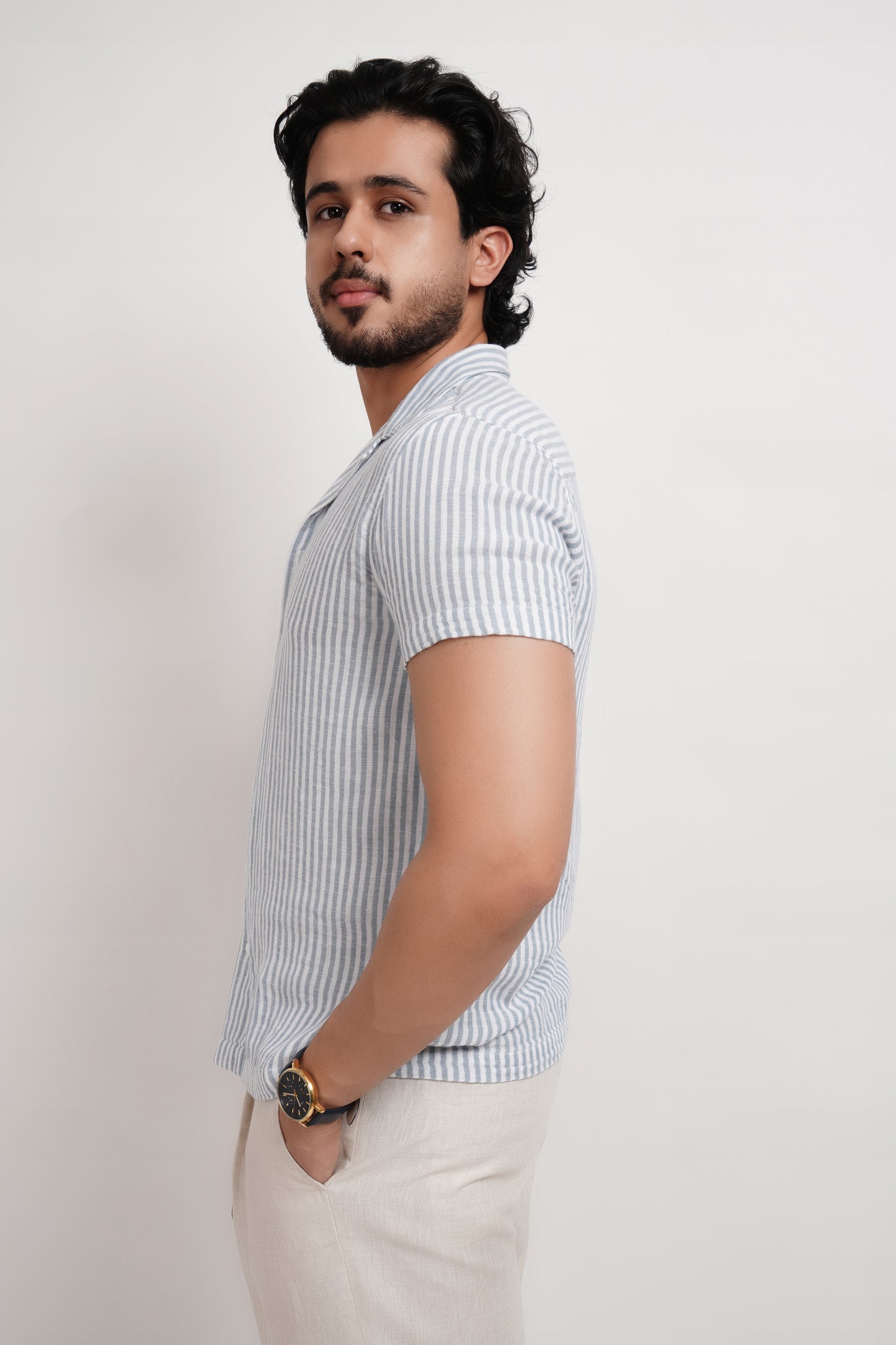 Blue Stripe Double Gauze Shirt