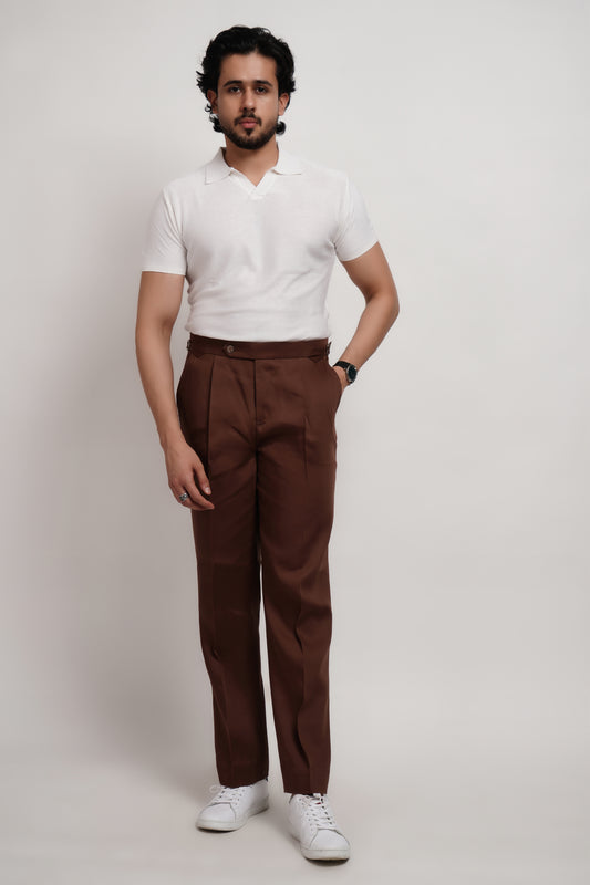 Brown Lyocell Italian Trouser