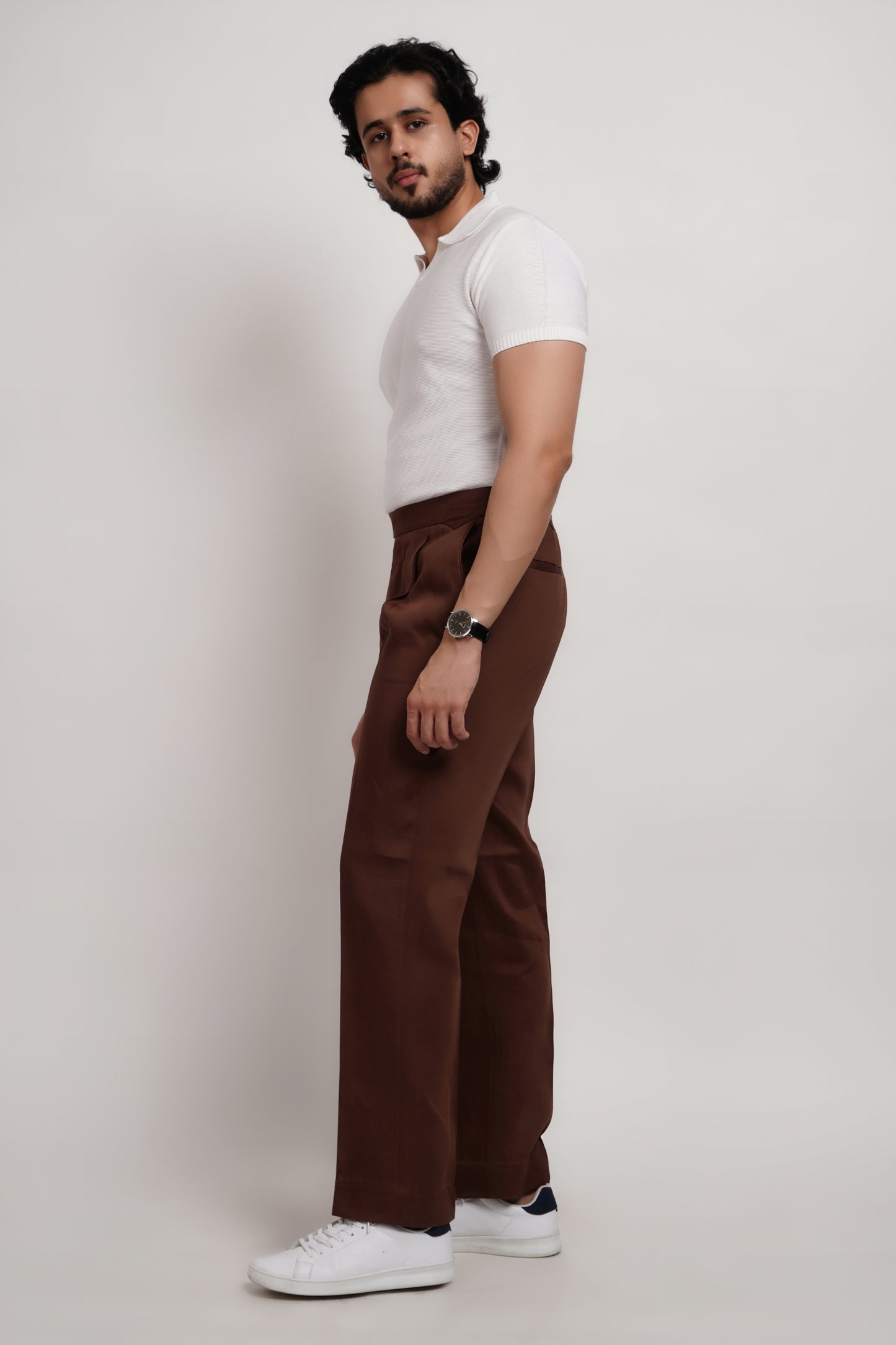 Ivory Bamboo Knitted Polo