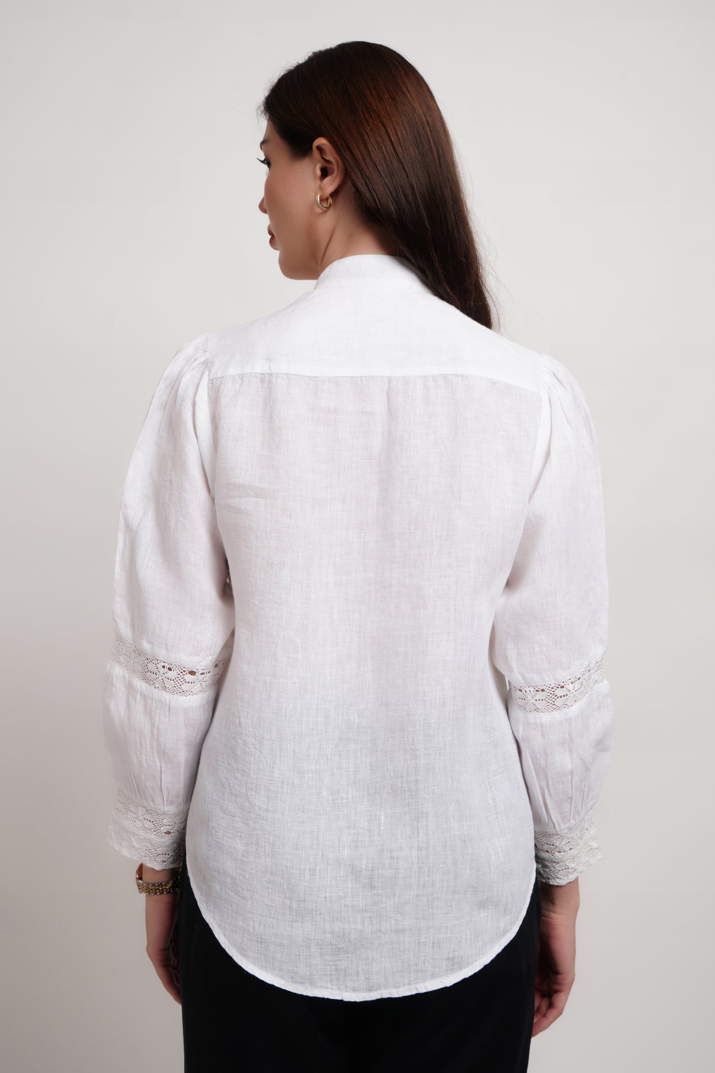 Classic Linen Crochet Shirt